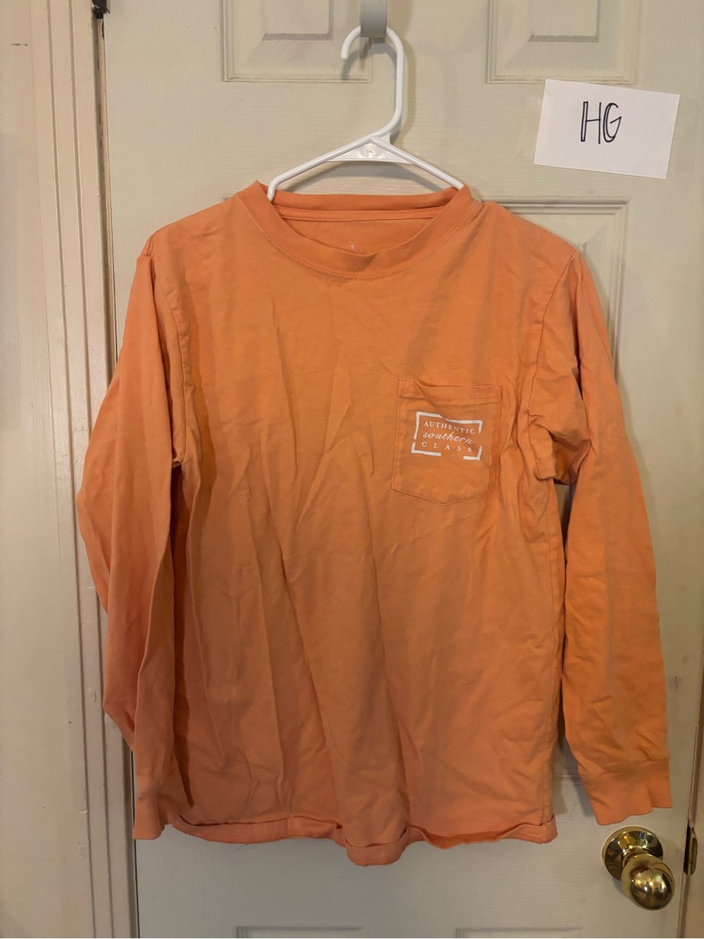 Southern Marsh Long-Sleeve Pocket Tee - Peach